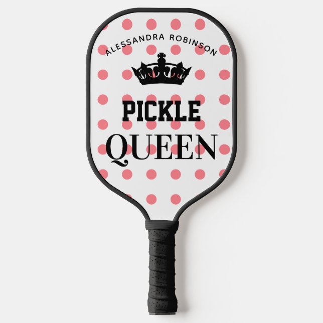Polka dots Pickle Queen Pickleball Paddle (Front)