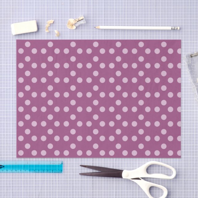 Polka dots plum and lilac tissue paper (Craft)