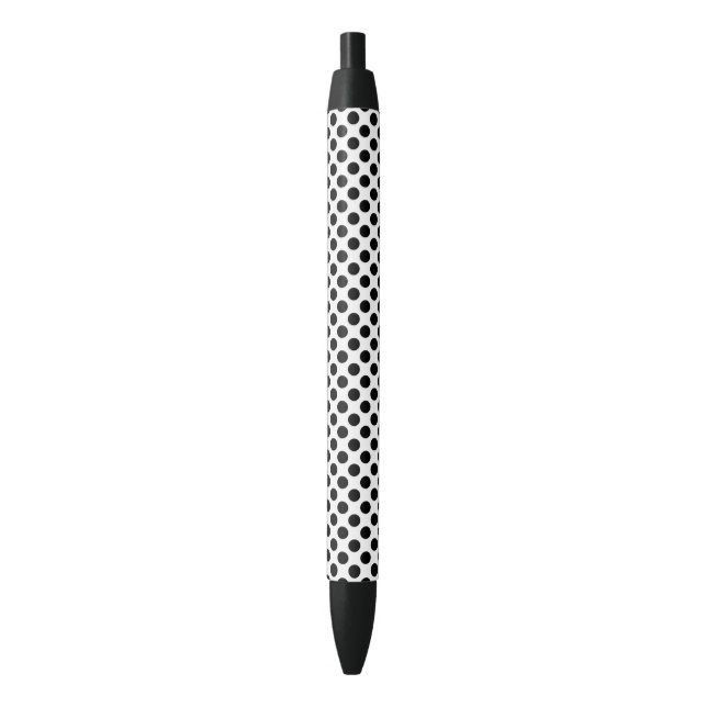 Polka Dots, Polka Dot Pattern, Black and White Black Ink Pen (Front Vertical)