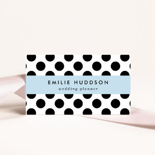 Polka Dots, Polka Dot Pattern, Black and White Business Card
