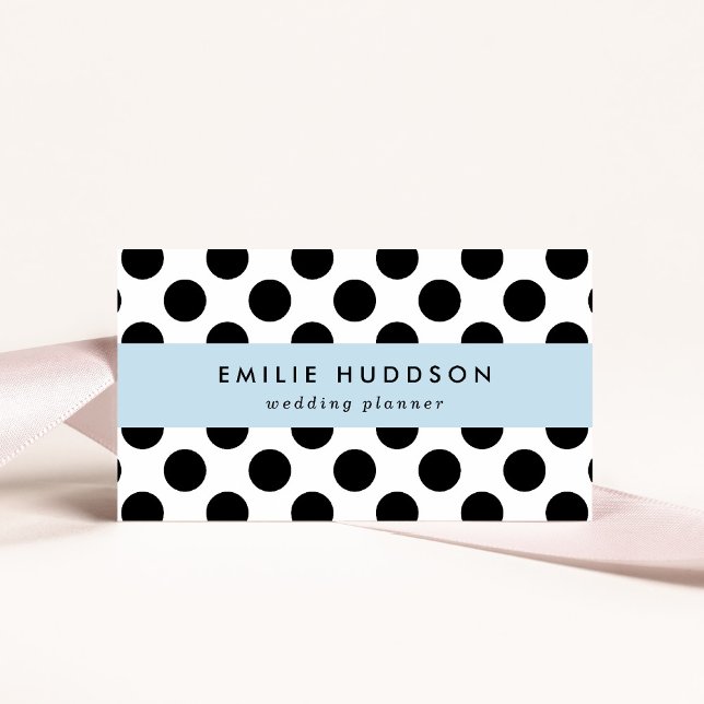 Polka Dots, Polka Dot Pattern, Black and White Business Card (Creator Uploaded)