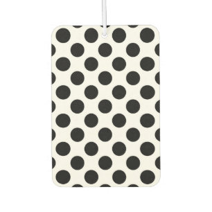 Polka Dots, Polka Dot Pattern, Black and White Car Air Freshener