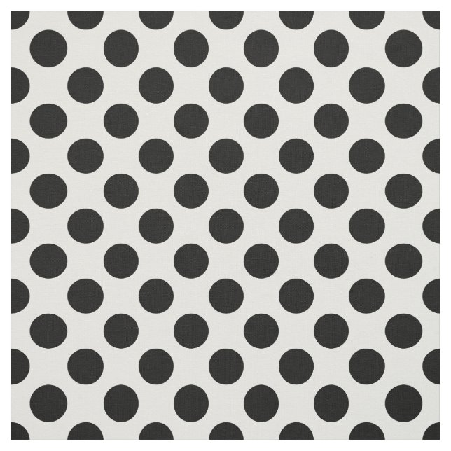 Polka Dots, Polka Dot Pattern, Black and White Fabric (Swatch)