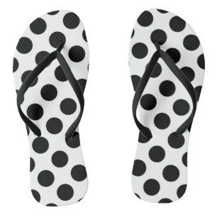 Polka Dots, Polka Dot Pattern, Black and White Jandals