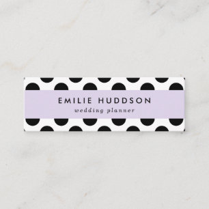 Polka Dots, Polka Dot Pattern, Black and White Mini Business Card