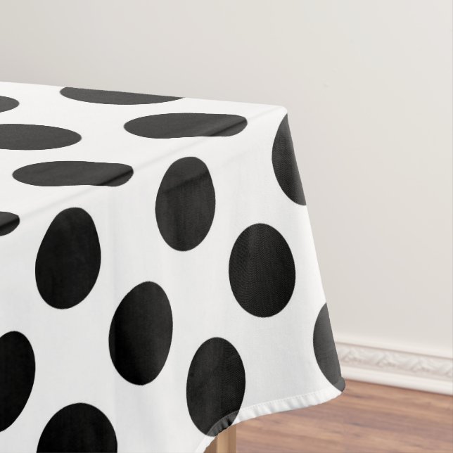 Polka Dots, Polka Dot Pattern, Black and White Tablecloth (In Situ)