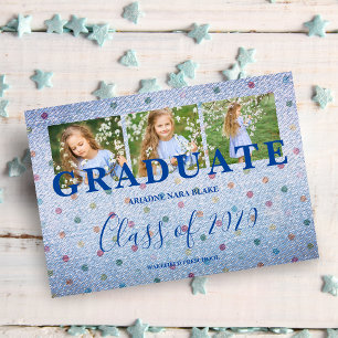 Polka Dots Pre-K Graduate 3 Photos Blue Jeans Effe