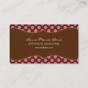 Polka Dots Raspberry Chocolate  business cards