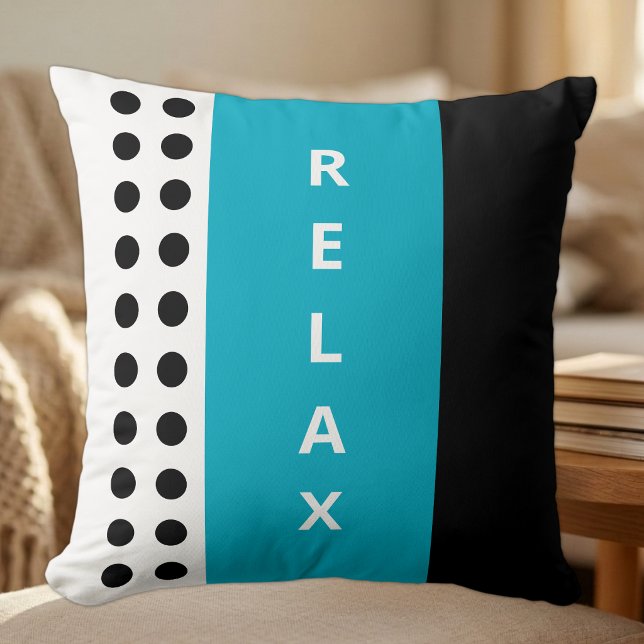 Polka dots relax black azure cushion (Creator Uploaded)