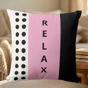 Polka dots relax black pink cushion