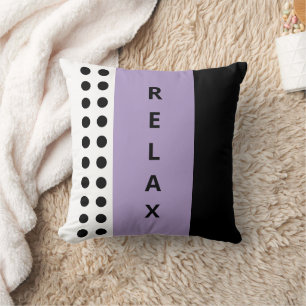 Polka dots relax black purple cushion