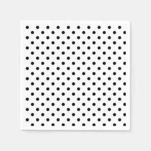 Polka-dots retro black and white dots napkin