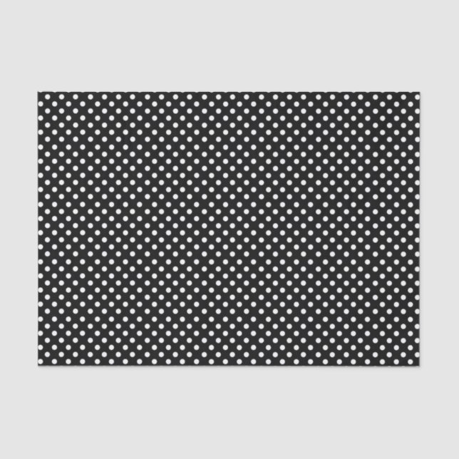Polka-dots | retro black and white dots tissue paper (Front)