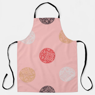 Polka dots seamless pattern. Mosaic of ethnic figu Apron