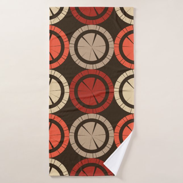 Polka dots seamless pattern. Mosaic of ethnic figu Bath Towel (Bath Towel)