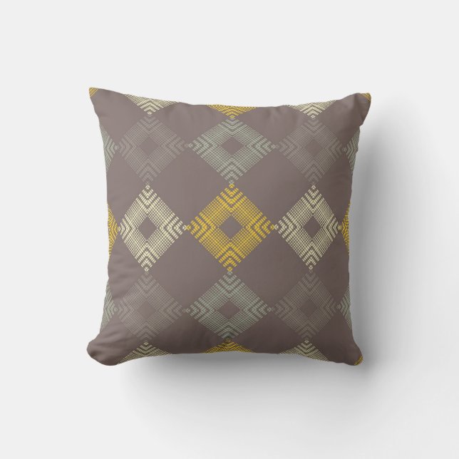 Polka dots seamless pattern. Mosaic of ethnic figu Cushion (Front)