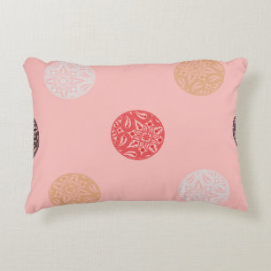 Polka dots seamless pattern. Mosaic of ethnic figu Decorative Cushion