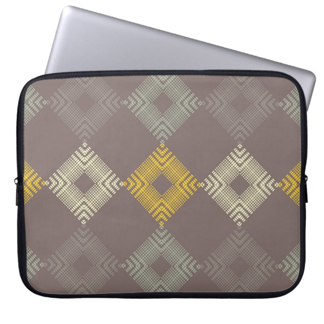 Polka dots seamless pattern. Mosaic of ethnic figu Laptop Sleeve (Front)