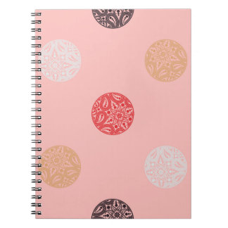 Polka dots seamless pattern. Mosaic of ethnic figu Notebook