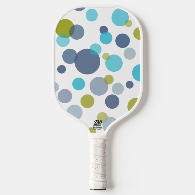 Polka Dots & Stripes Pickleball Paddle Template (Front)