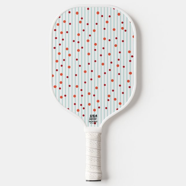 Polka Dots & Stripes Pickleball Paddle Template (Front)