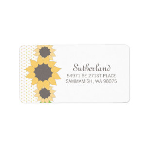 Polka Dots & Sunflowers Address Label