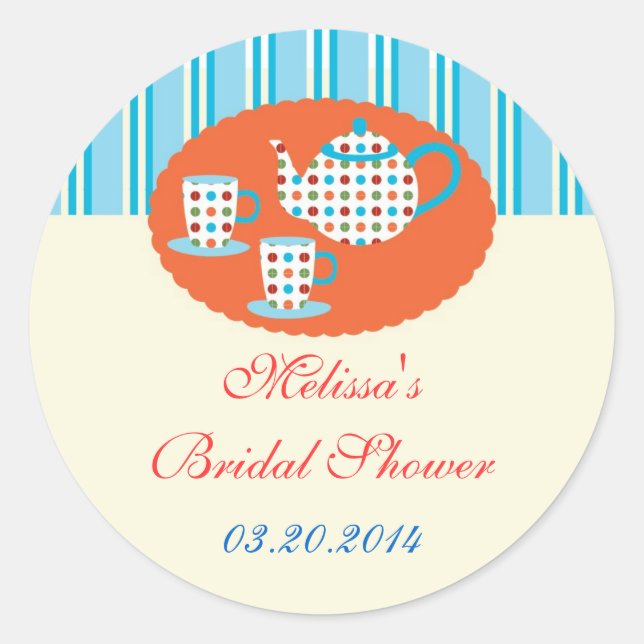 Polka Dots Tea Pot Sticker (Front)