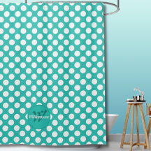 Polka Dots Turquoise & White Initial Family Name