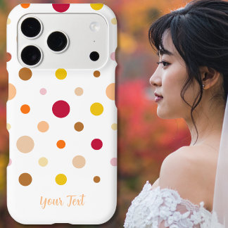 Polka Dots - Warm Colours on White Phone Case