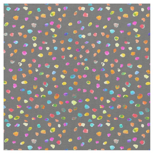 Polka dots watercolor boho pop art fabric (Close Up)