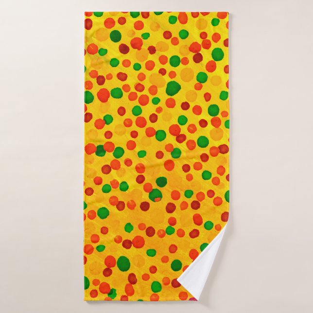 Polka dots watercolor seamless pattern bath towel (Bath Towel)