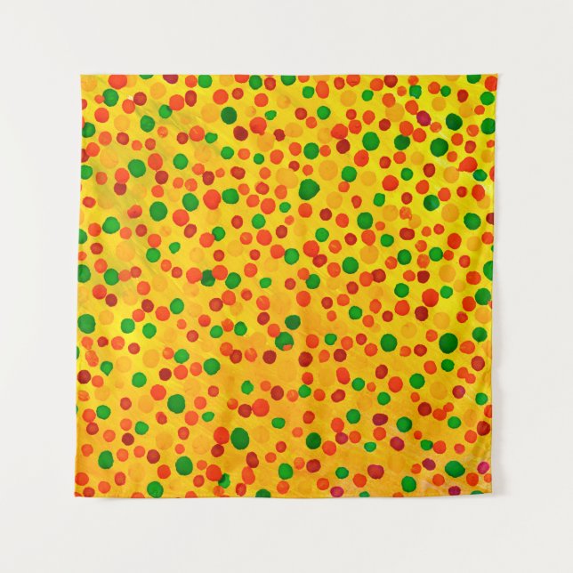 Polka dots watercolor seamless pattern tapestry (Front)