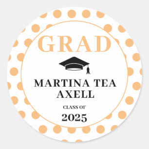  Polka Dots Welcome Graduation  Classic Round Sticker
