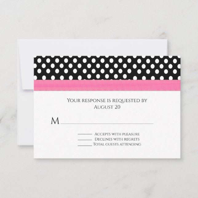 Polka Dots Whimsical Wedding RSVP Card (Front)
