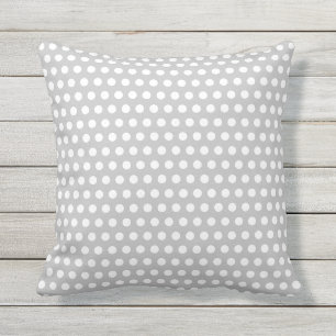 Polka Dots White Grey Grey Custom Colours Decor Cushion