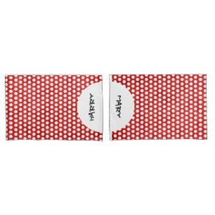 Polka Dots white & grid backside + your backgr. Pillowcase