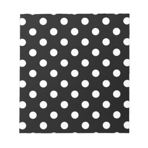 Polka Dots - White on Black Notepad