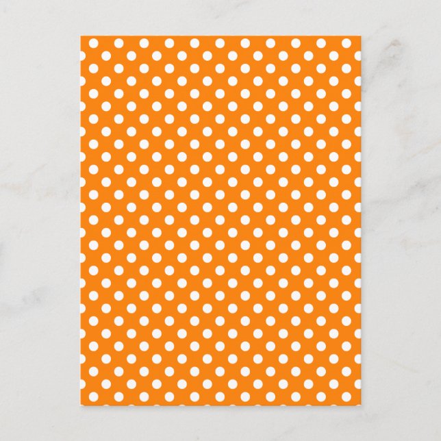 Polka Dots - White on Orange Postcard (Front)