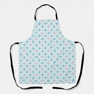 Polka dots white pink blue retro apron