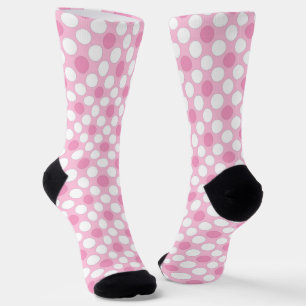 Polka dots white pink retro socks