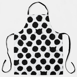 Polka Dots with Cat Faces: Playful Vintage. Apron