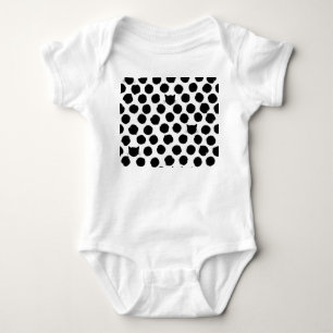 Polka Dots with Cat Faces: Playful Vintage. Baby Bodysuit