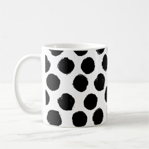 Polka Dots with Cat Faces: Playful Vintage. Coffee Mug