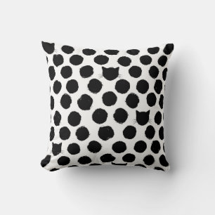 Polka Dots with Cat Faces: Playful Vintage. Cushion