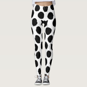 Polka Dots with Cat Faces: Playful Vintage. Leggings
