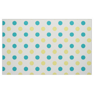 Polka Dotted Fabric/Teal & Yellow Fabric