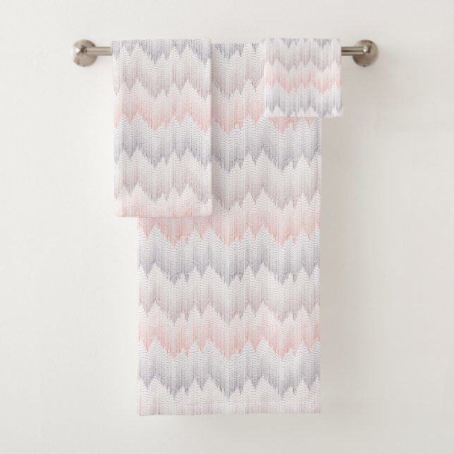 Polka Dotted Mountain Peak Pattern Bath Towel Set (Insitu)