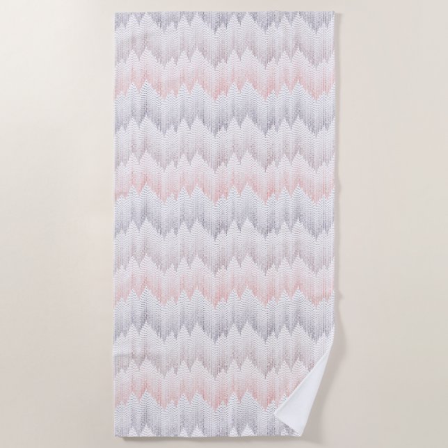 Polka Dotted Mountain Peak Pattern Beach Towel (Front)
