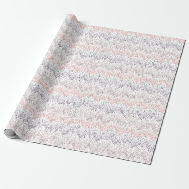Polka Dotted Mountain Peak Pattern Wrapping Paper (Unrolled)