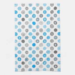 Polka Dotted Winter White Seasonal Kitchen Towel